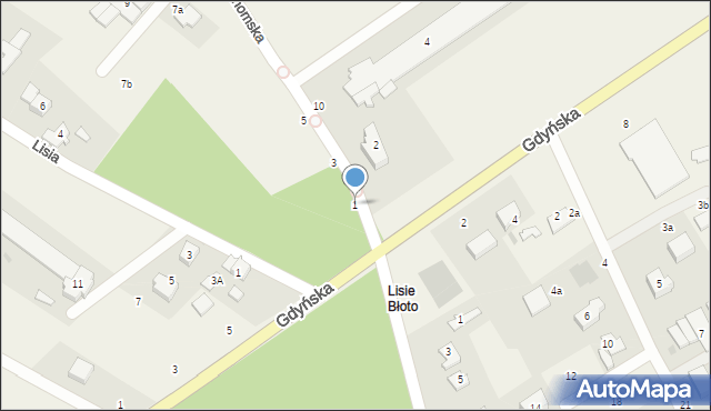 Chwaszczyno, Tuchomska, 1, mapa Chwaszczyno