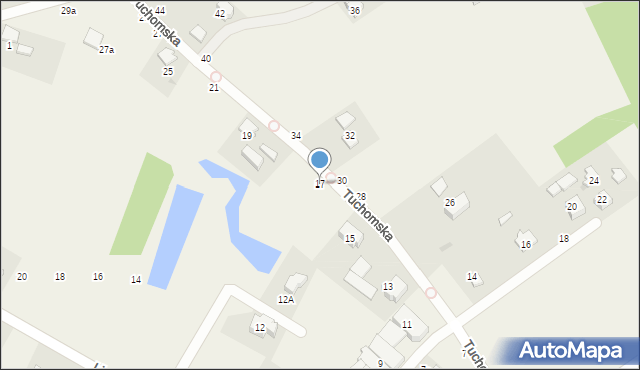 Chwaszczyno, Tuchomska, 17, mapa Chwaszczyno