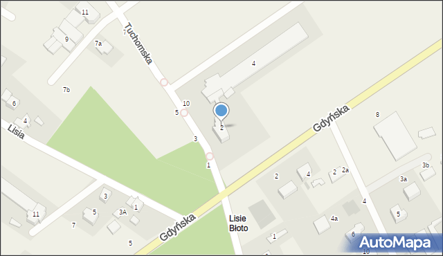 Chwaszczyno, Tuchomska, 2, mapa Chwaszczyno