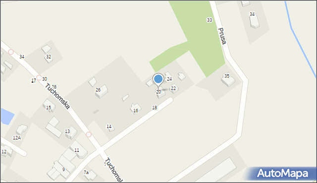 Chwaszczyno, Tuchomska, 20, mapa Chwaszczyno