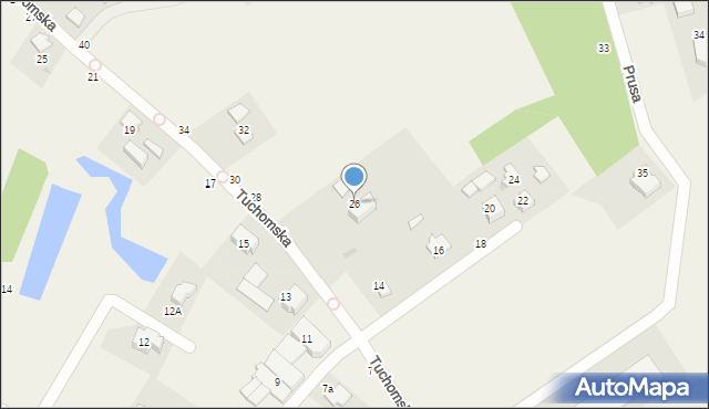 Chwaszczyno, Tuchomska, 26, mapa Chwaszczyno