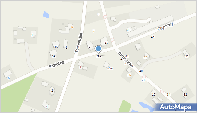Chwaszczyno, Tuchomska, 29a, mapa Chwaszczyno