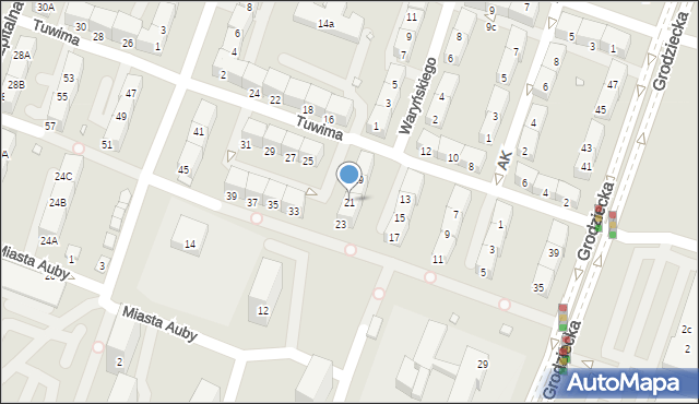 Czeladź, Tuwima Juliana, 21, mapa Czeladź