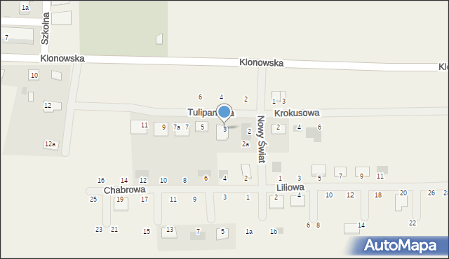Czerlejno, Tulipanowa, 3, mapa Czerlejno
