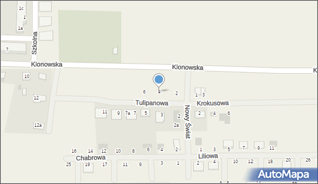 Czerlejno, Tulipanowa, 4, mapa Czerlejno