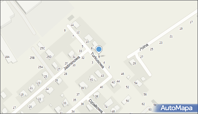 Dąbrowa, Turkusowa, 6, mapa Dąbrowa