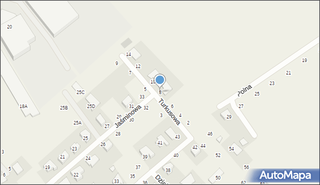 Dąbrowa, Turkusowa, 8, mapa Dąbrowa