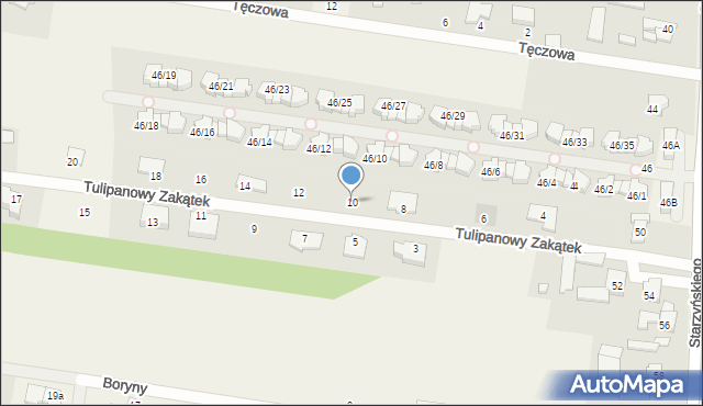 Dawidy Bankowe, Tulipanowy Zakątek, 10, mapa Dawidy Bankowe