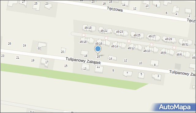 Dawidy Bankowe, Tulipanowy Zakątek, 16, mapa Dawidy Bankowe