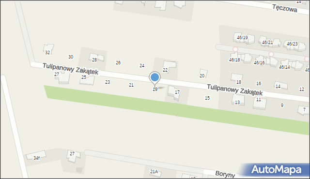 Dawidy Bankowe, Tulipanowy Zakątek, 19, mapa Dawidy Bankowe