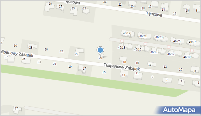 Dawidy Bankowe, Tulipanowy Zakątek, 20, mapa Dawidy Bankowe