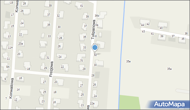 Dobra, Tulipanowa, 32, mapa Dobra