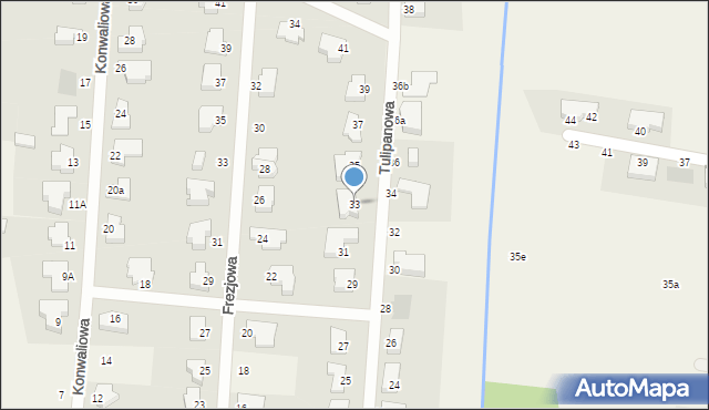Dobra, Tulipanowa, 33, mapa Dobra