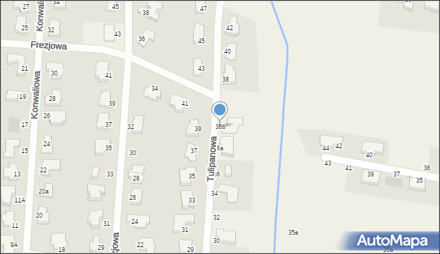 Dobra, Tulipanowa, 36b, mapa Dobra