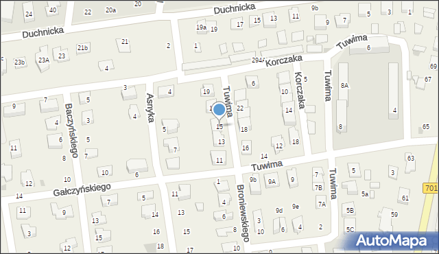 Duchnice, Tuwima Juliana, 15, mapa Duchnice