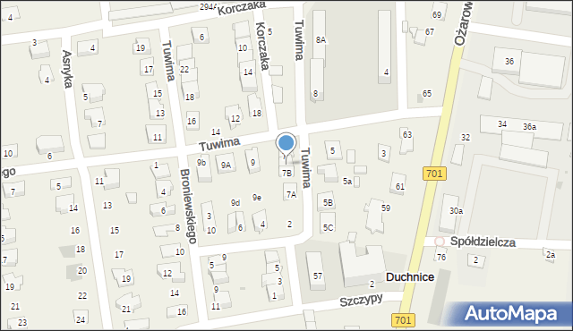 Duchnice, Tuwima Juliana, 7C, mapa Duchnice