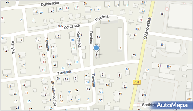 Duchnice, Tuwima Juliana, 8, mapa Duchnice