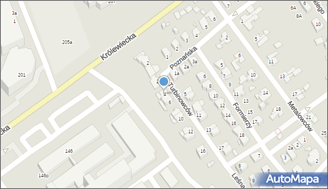 Elbląg, Turbinowców, 4, mapa Elbląga