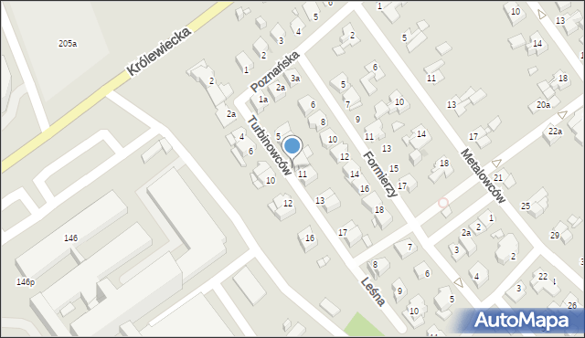 Elbląg, Turbinowców, 9, mapa Elbląga
