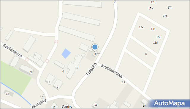 Garby, Tulecka, 8, mapa Garby