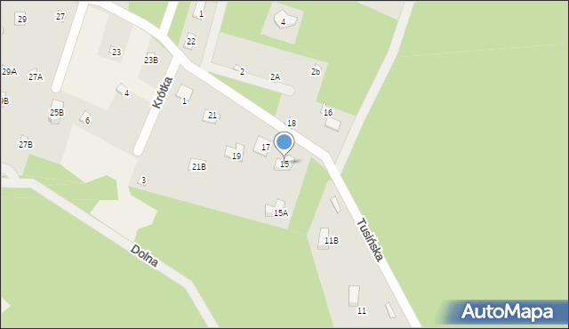 Gąsiorowo, Tusińska, 15, mapa Gąsiorowo