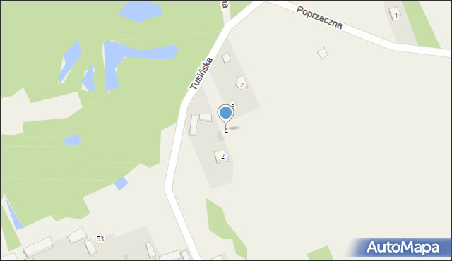 Gąsiorowo, Tusińska, 4, mapa Gąsiorowo