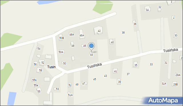 Gąsiorowo, Tusińska, 44A, mapa Gąsiorowo