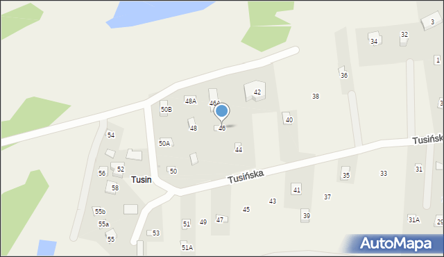 Gąsiorowo, Tusińska, 46, mapa Gąsiorowo