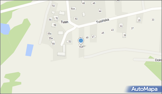 Gąsiorowo, Tusińska, 51A, mapa Gąsiorowo