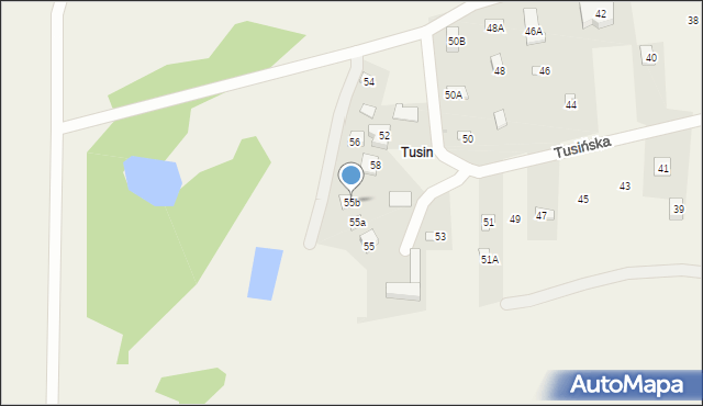 Gąsiorowo, Tusińska, 55b, mapa Gąsiorowo