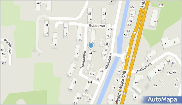 Gdańsk, Turkusowa, 1B, mapa Gdańska