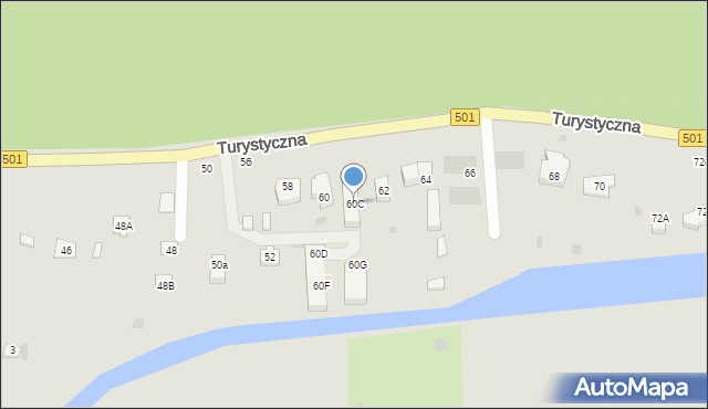 Gdańsk, Turystyczna, 60C, mapa Gdańska