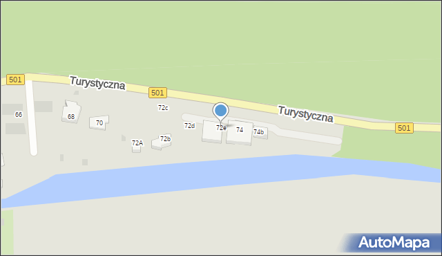 Gdańsk, Turystyczna, 72e, mapa Gdańska