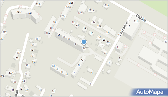 Gdynia, Turkusowa, 9a, mapa Gdyni