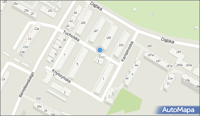 Gdynia, Tucholska, 3a, mapa Gdyni