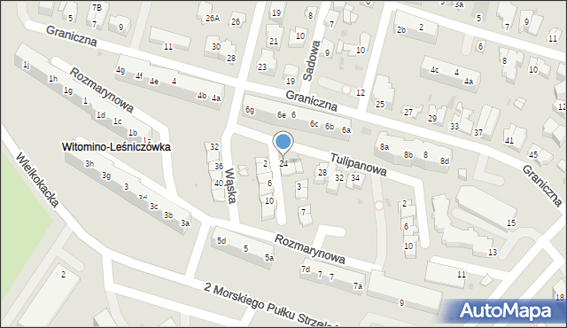 Gdynia, Tulipanowa, 24, mapa Gdyni