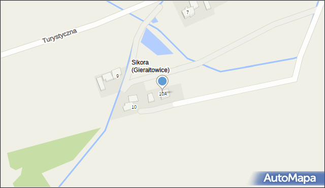 Gierałtowice, Turystyczna, 10A, mapa Gierałtowice