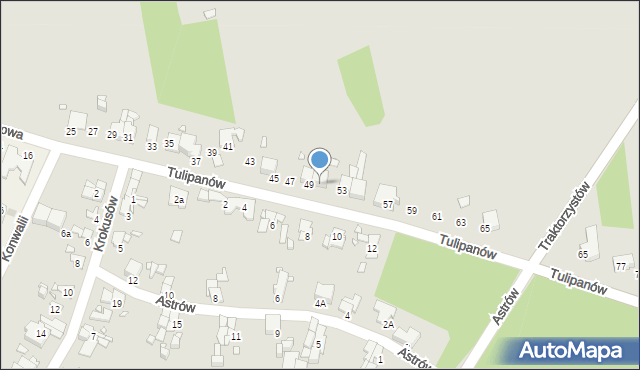 Gliwice, Tulipanów, 51, mapa Gliwic