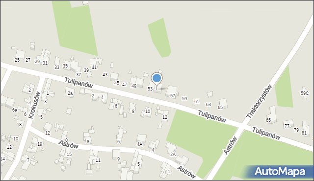 Gliwice, Tulipanów, 55, mapa Gliwic