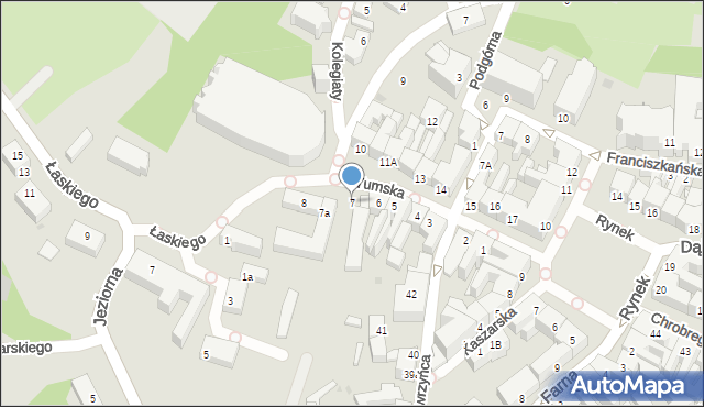 Gniezno, Tumska, 7, mapa Gniezna