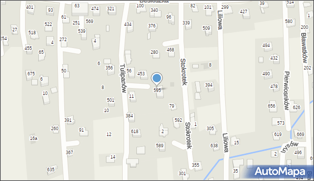 Godziszka, Tulipanów, 595, mapa Godziszka