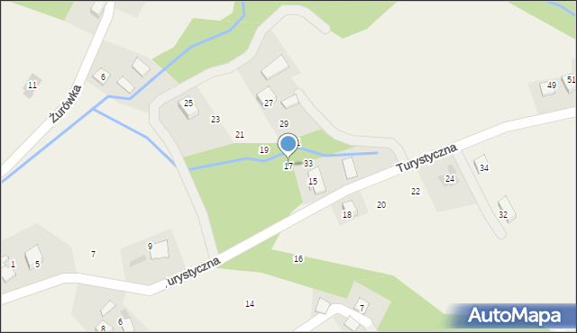 Górki Wielkie, Turystyczna, 17, mapa Górki Wielkie