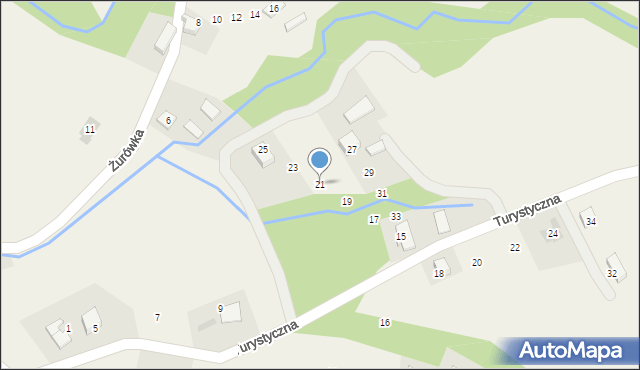 Górki Wielkie, Turystyczna, 21, mapa Górki Wielkie