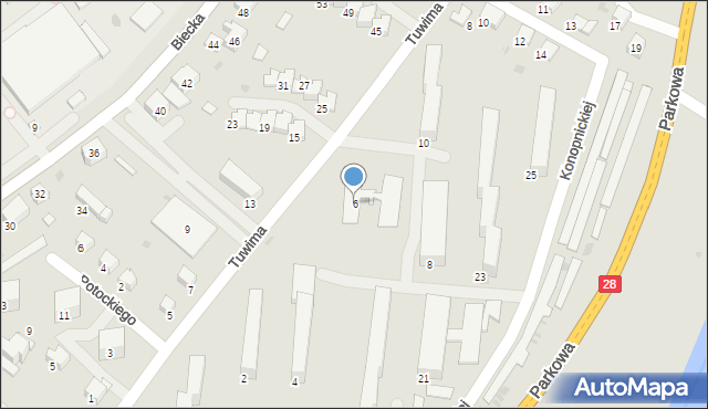 Gorlice, Tuwima Juliana, 6, mapa Gorlic