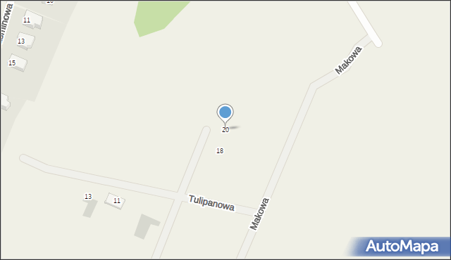 Górzyca, Tulipanowa, 20, mapa Górzyca