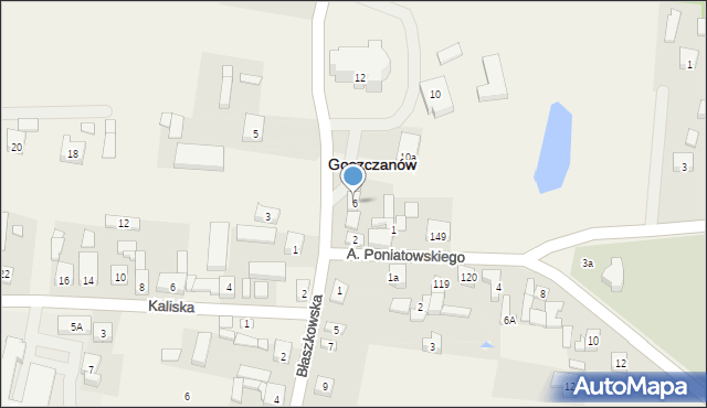 Goszczanów, Turecka, 6, mapa Goszczanów