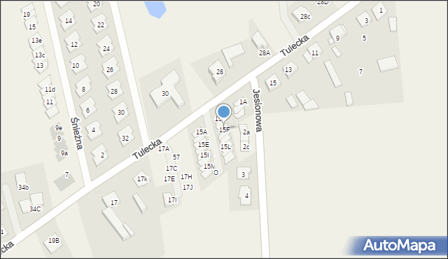 Gowarzewo, Tulecka, 15F, mapa Gowarzewo