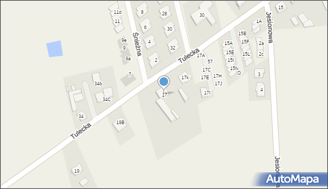 Gowarzewo, Tulecka, 17, mapa Gowarzewo