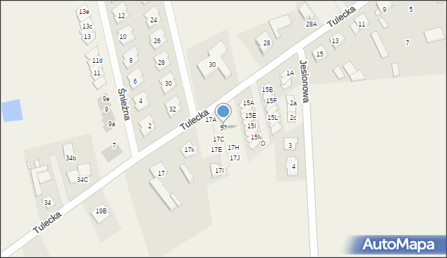 Gowarzewo, Tulecka, 17D, mapa Gowarzewo