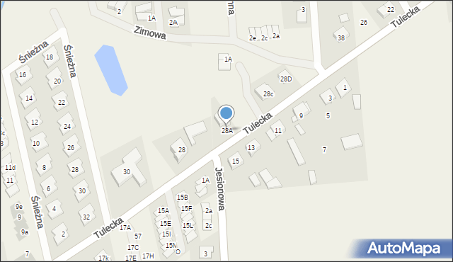 Gowarzewo, Tulecka, 28A, mapa Gowarzewo